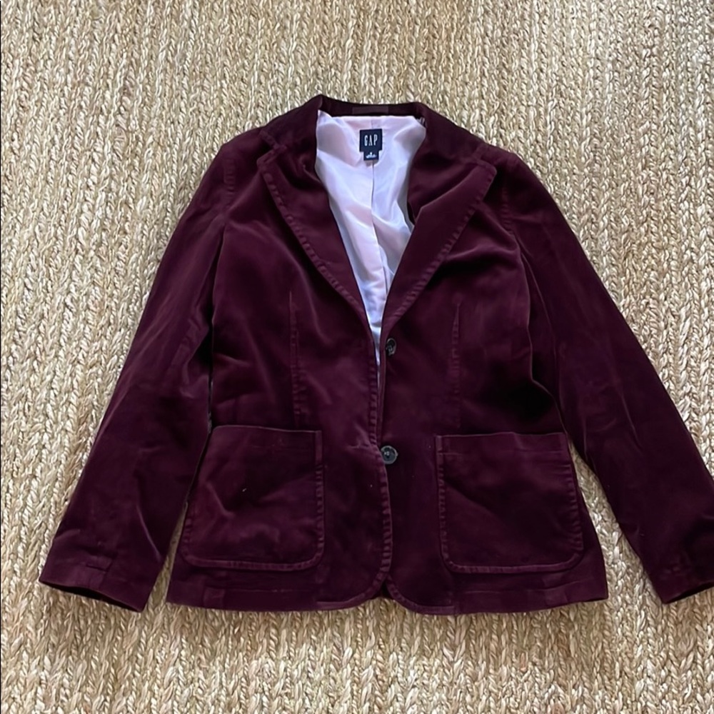 Vintage Gap maroon velvet 2 button blazer